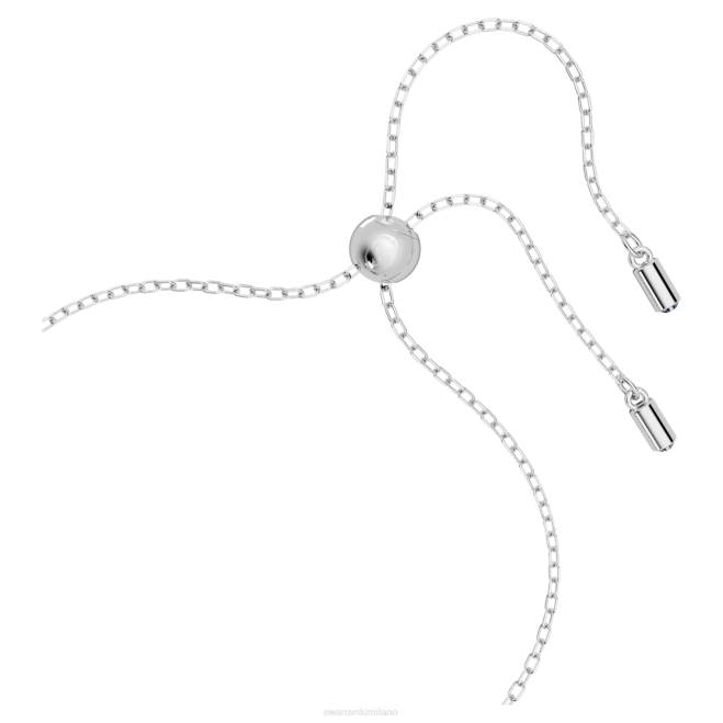 Swarovski DV4B462 gioielleria anello ad incastro, blu, placcato rodio braccialetto cavo