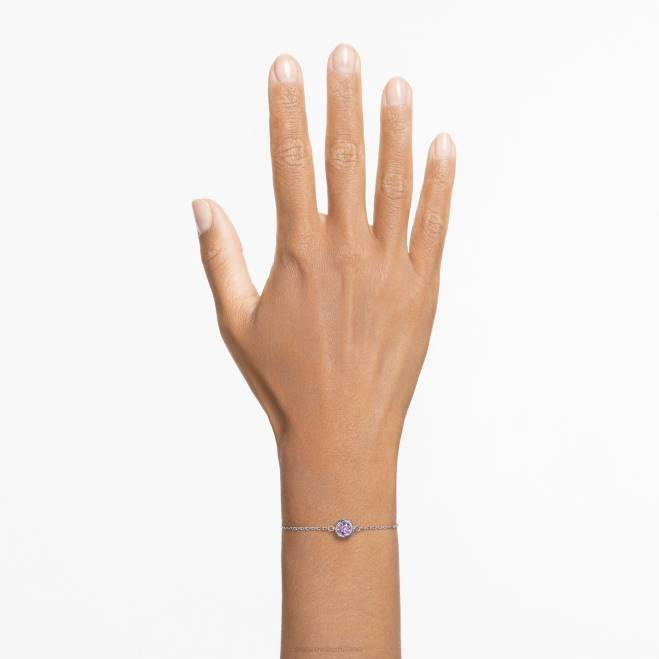 Swarovski DV4B464 gioielleria taglio rotondo, viola, placcato rodio braccialetto stilla