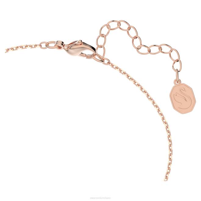 Swarovski DV4B465 gioielleria bambù, bianco, placcato tonalità oro rosa braccialetto dellio