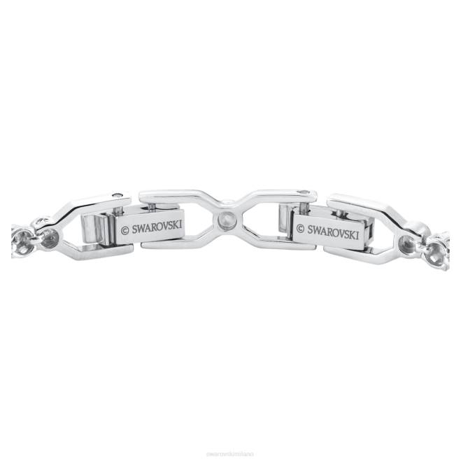 Swarovski DV4B544 gioielleria taglio rotondo, bianco, placcato rodio braccialetto Emily