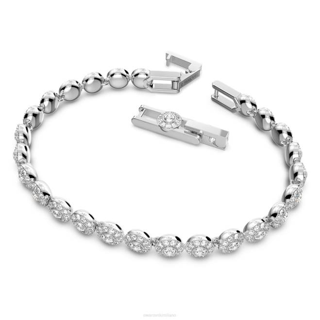 Swarovski DV4B546 gioielleria taglio rotondo, pavé, bianco, rodiato braccialetto angelico
