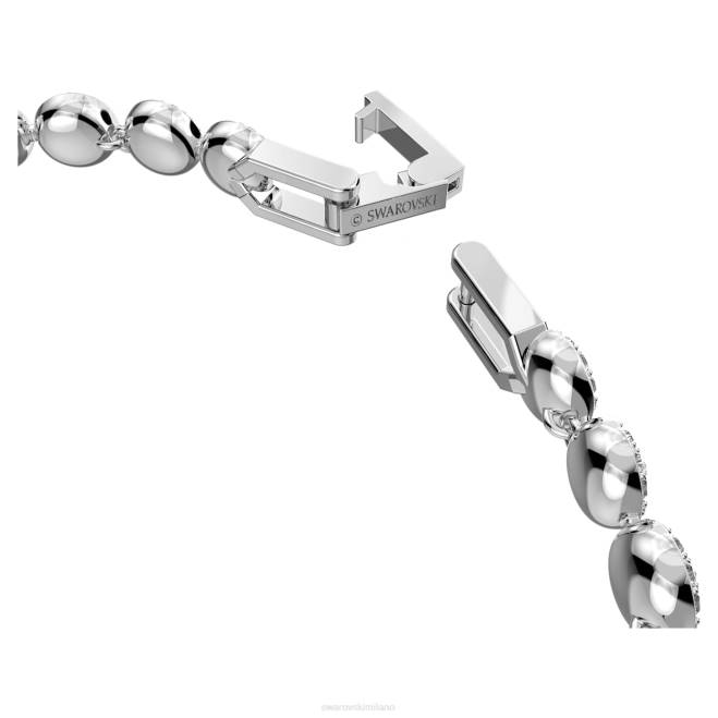 Swarovski DV4B546 gioielleria taglio rotondo, pavé, bianco, rodiato braccialetto angelico