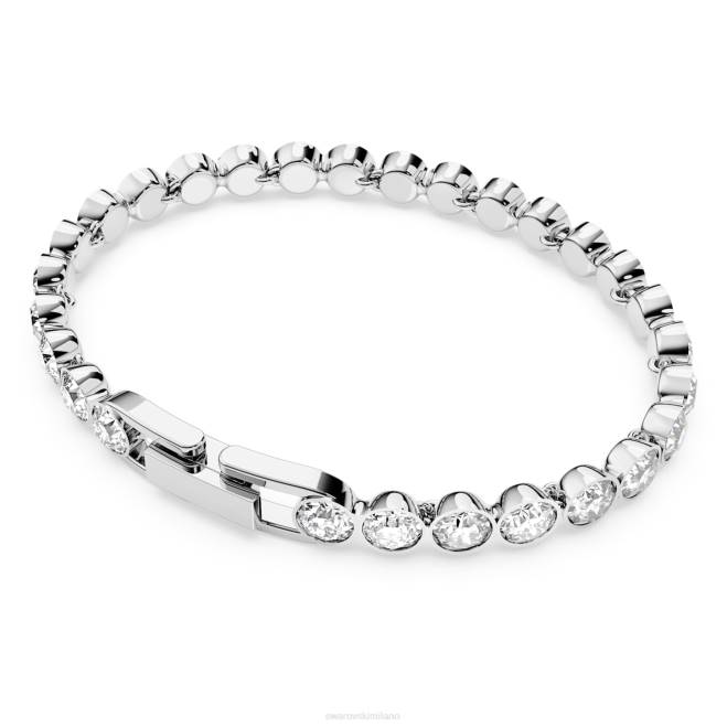 Swarovski DV4B548 gioielleria taglio rotondo, bianco, placcato rodio braccialetto da tennis
