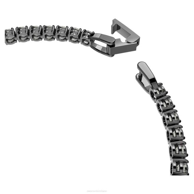 Swarovski DV4B550 gioielleria taglio rotondo, grigio, placcato rutenio braccialetto tennis deluxe