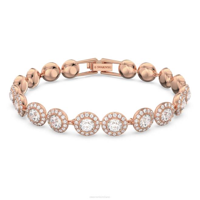 Swarovski DV4B551 gioielleria taglio rotondo, pavé, bianco, placcato tonalità oro rosa braccialetto angelico