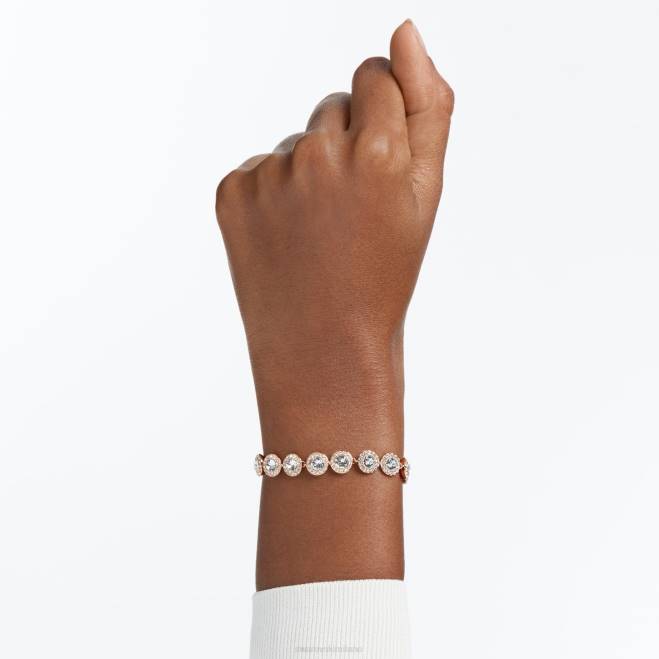 Swarovski DV4B551 gioielleria taglio rotondo, pavé, bianco, placcato tonalità oro rosa braccialetto angelico