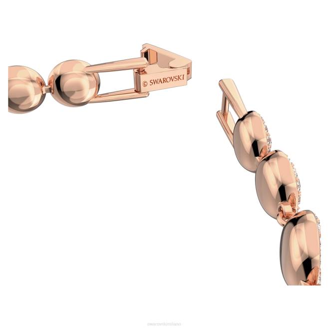 Swarovski DV4B551 gioielleria taglio rotondo, pavé, bianco, placcato tonalità oro rosa braccialetto angelico