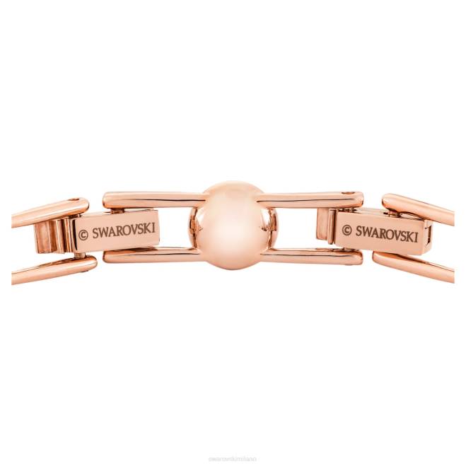 Swarovski DV4B551 gioielleria taglio rotondo, pavé, bianco, placcato tonalità oro rosa braccialetto angelico