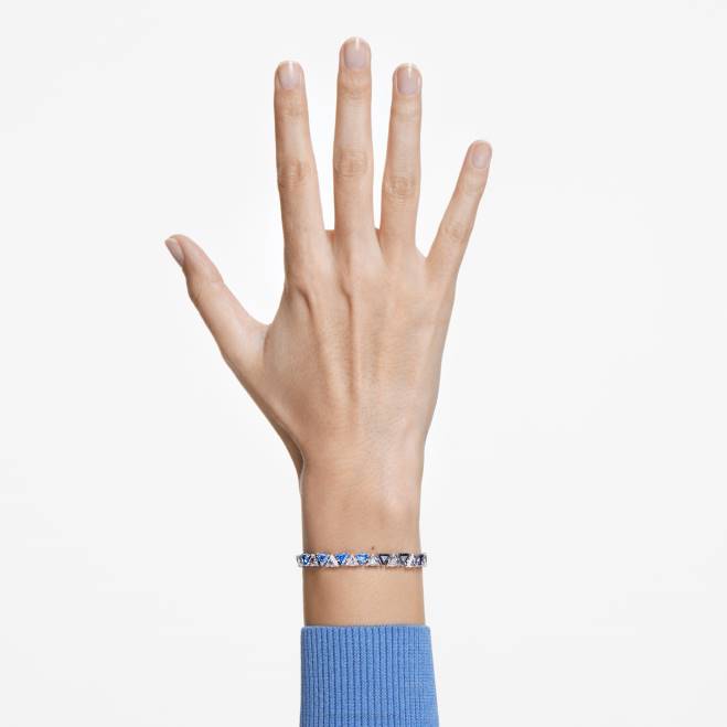 Swarovski DV4B558 gioielleria taglio a triangolo, blu, placcato rodio bracciale ortice