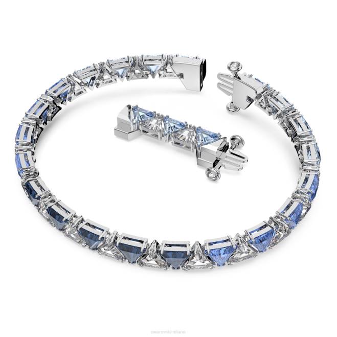 Swarovski DV4B558 gioielleria taglio a triangolo, blu, placcato rodio bracciale ortice