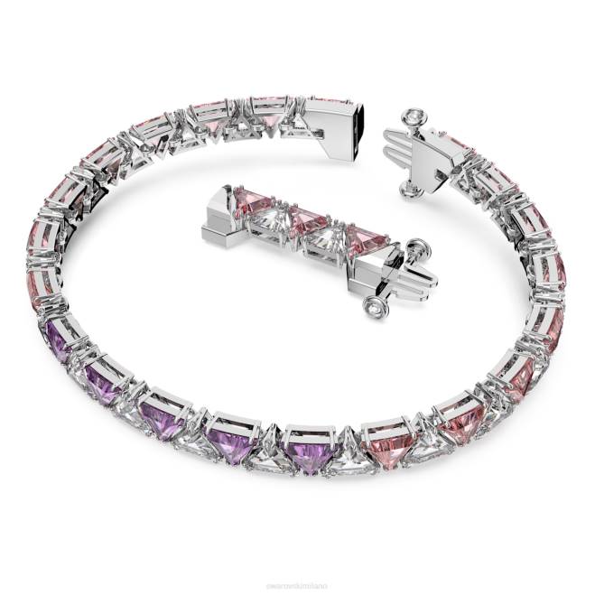 Swarovski DV4B559 gioielleria taglio a triangolo, rosa, placcato rodio bracciale ortice