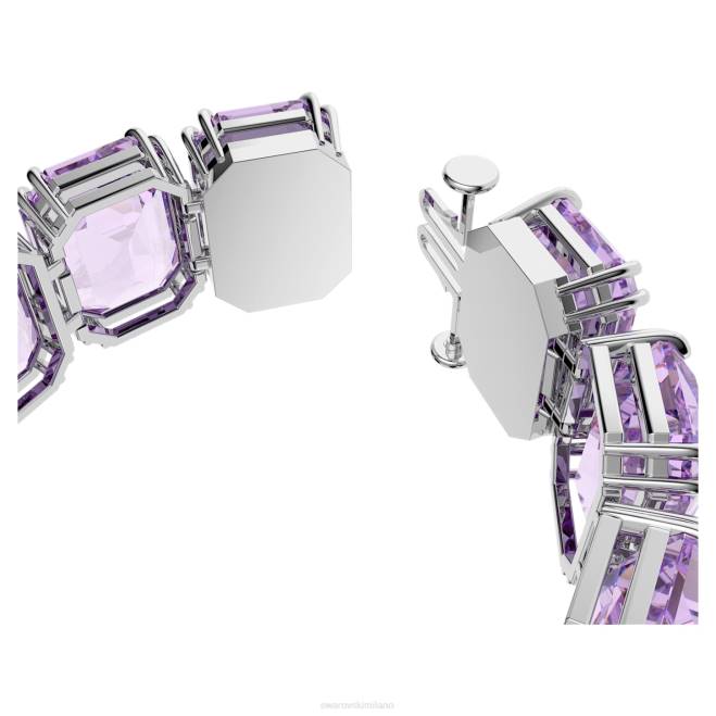 Swarovski DV4B563 gioielleria cristalli oversize, taglio ottagonale, viola, placcati rodio braccialetto millenario