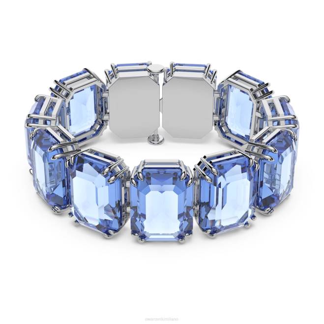 Swarovski DV4B564 gioielleria cristalli oversize, taglio ottagonale, blu, placcati rodio braccialetto millenario