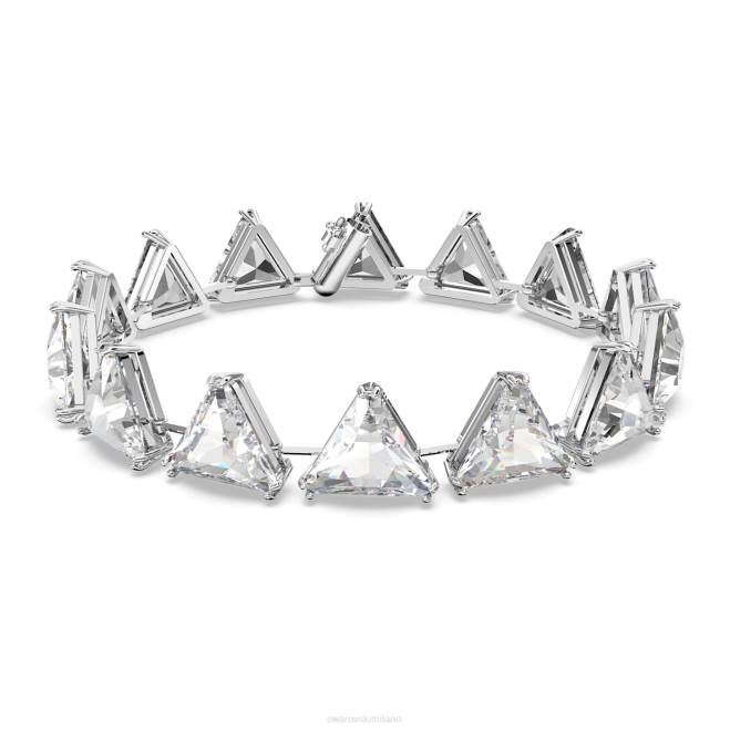 Swarovski DV4B570 gioielleria taglio a triangolo, bianco, placcato rodio bracciale ortice