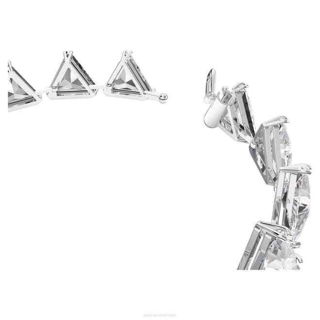 Swarovski DV4B570 gioielleria taglio a triangolo, bianco, placcato rodio bracciale ortice