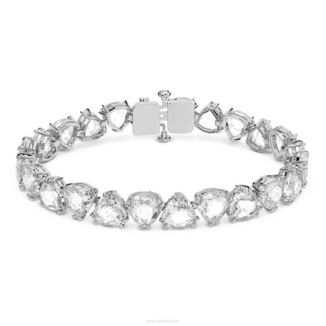 Swarovski DV4B571 gioielleria taglio trilliant, bianco, placcato rodio braccialetto millenario