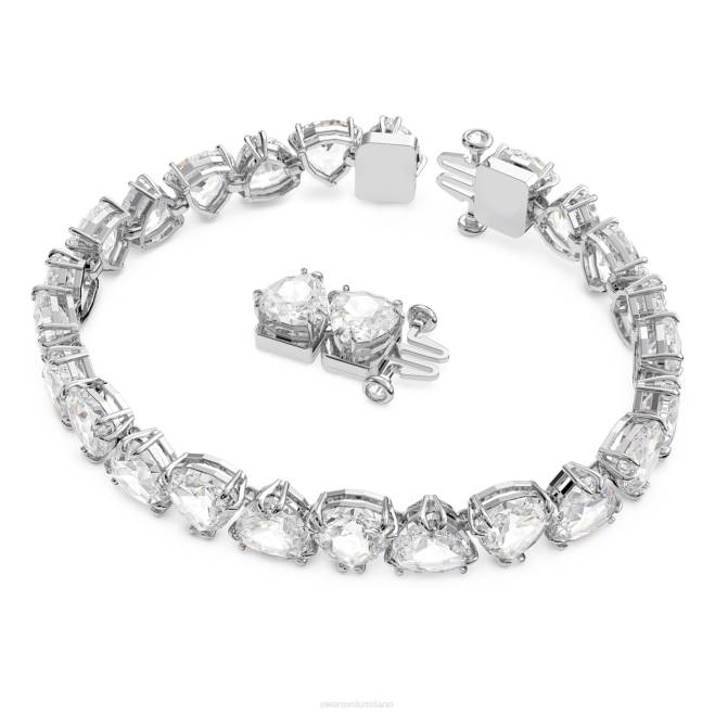 Swarovski DV4B571 gioielleria taglio trilliant, bianco, placcato rodio braccialetto millenario