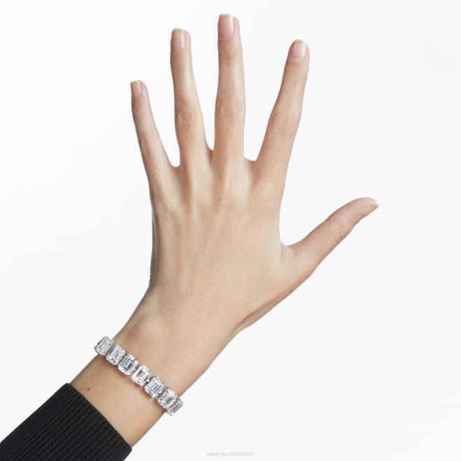 Swarovski DV4B572 gioielleria taglio ottagonale, bianco, placcato rodio braccialetto millenario