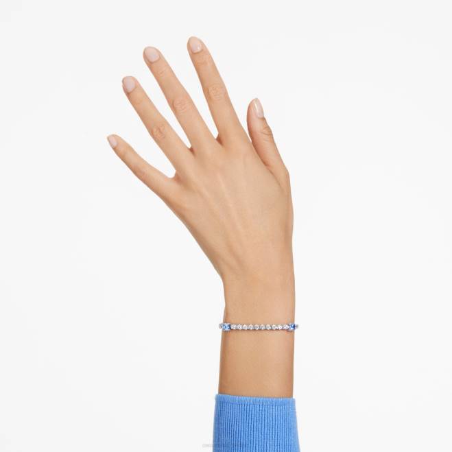 Swarovski DV4B576 gioielleria tagli misti, blu, rodiati braccialetto tennis a matrice