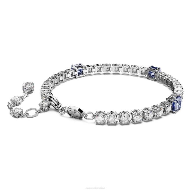 Swarovski DV4B576 gioielleria tagli misti, blu, rodiati braccialetto tennis a matrice