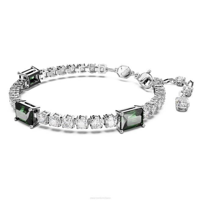 Swarovski DV4B577 gioielleria tagli misti, verdi, rodiati braccialetto tennis a matrice