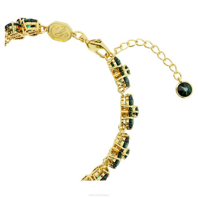 Swarovski DV4B579 gioielleria tagli misti, quadrifogli multipli, verde, placcato color oro braccialetto idilliaco
