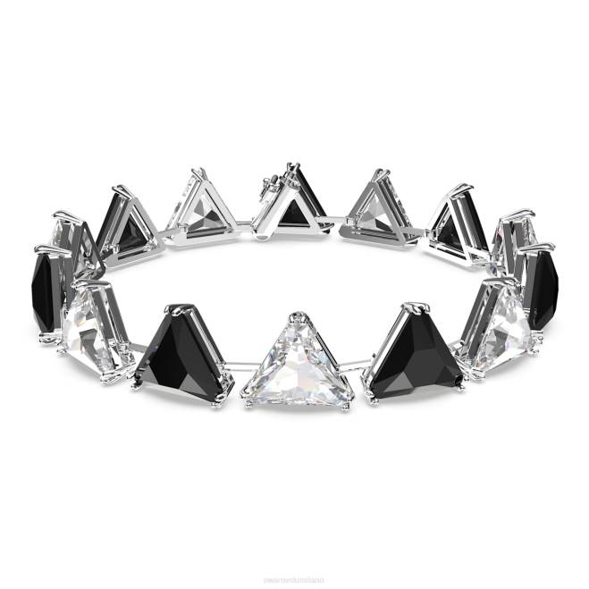 Swarovski DV4B581 gioielleria taglio a triangolo, nero, placcato rodio bracciale ortice