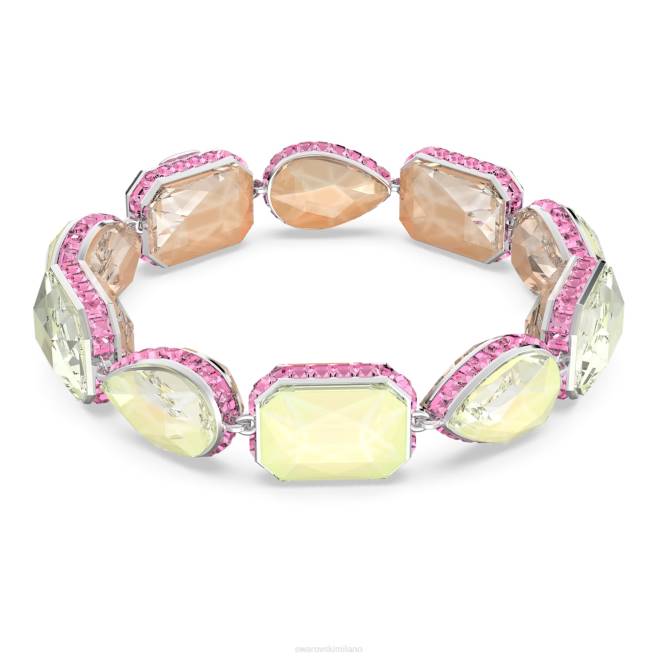 Swarovski DV4B582 gioielleria chiusura magnetica, tagli misti, multicolore, placcato rodio braccialetto dell'orbita