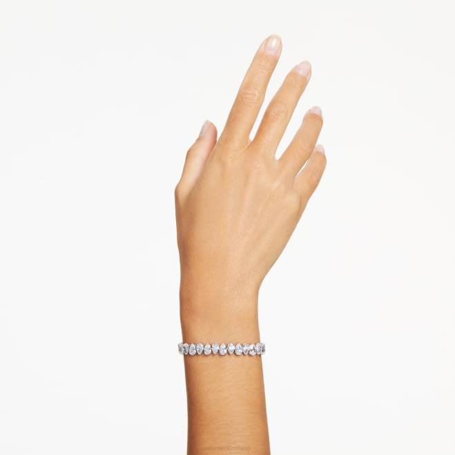 Swarovski DV4B586 gioielleria taglio a pera, bianco, placcato rodio braccialetto millenario