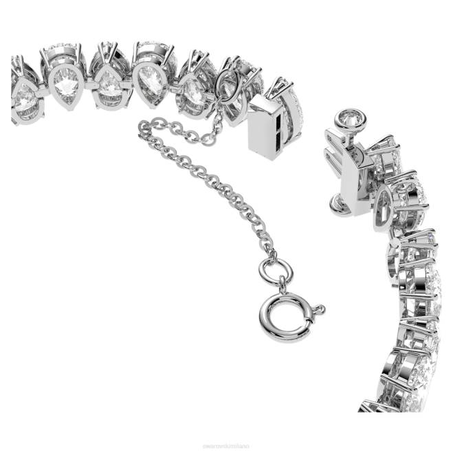 Swarovski DV4B586 gioielleria taglio a pera, bianco, placcato rodio braccialetto millenario