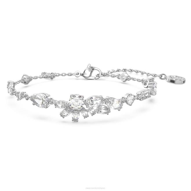 Swarovski DV4B476 gioielleria tagli misti, fiore, bianco, rodiato braccialetto gemma