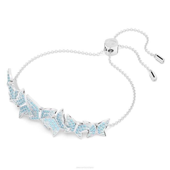 Swarovski DV4B477 gioielleria farfalla, blu, placcato rodio braccialetto giglio