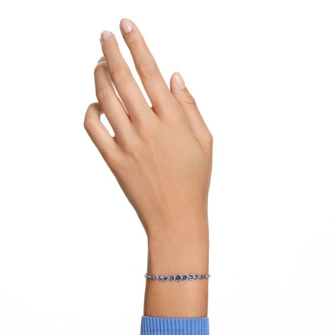 Swarovski DV4B479 gioielleria tagli rotondi misti, blu, rodiati braccialetto Emily