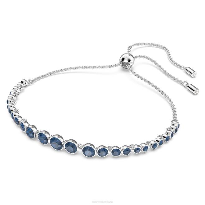 Swarovski DV4B479 gioielleria tagli rotondi misti, blu, rodiati braccialetto Emily
