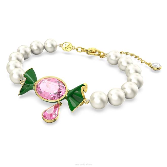 Swarovski DV4B480 gioielleria caramella e goccia, multicolore, placcato color oro braccialetto dulcis