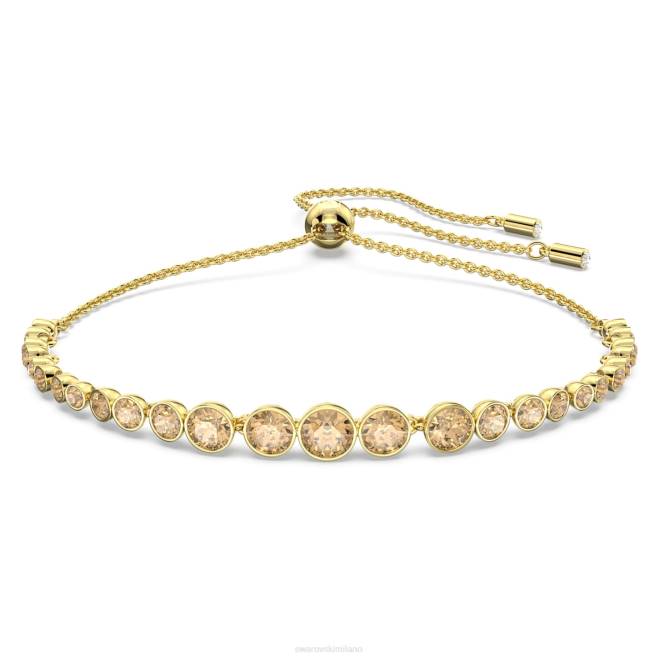 Swarovski DV4B482 gioielleria tagli rotondi misti, tono oro, placcato oro braccialetto Emily