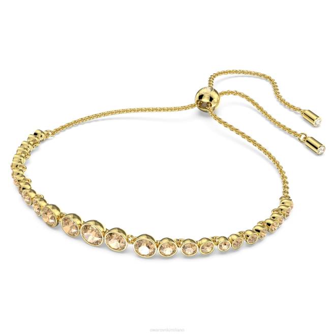 Swarovski DV4B482 gioielleria tagli rotondi misti, tono oro, placcato oro braccialetto Emily