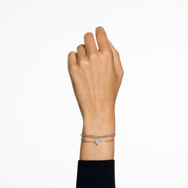 Swarovski DV4B487 gioielleria taglio a triangolo, pavè, bianco, placcato rodio bracciale ortice