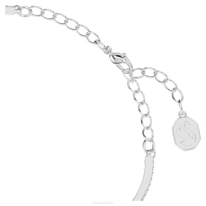 Swarovski DV4B487 gioielleria taglio a triangolo, pavè, bianco, placcato rodio bracciale ortice