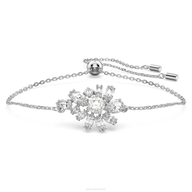 Swarovski DV4B495 gioielleria tagli misti, fiore, bianco, rodiato braccialetto gemma