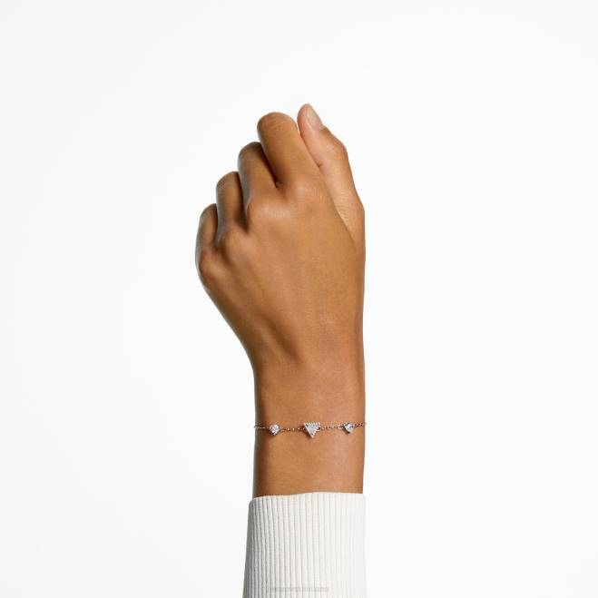 Swarovski DV4B501 gioielleria taglio a triangolo, bianco, placcato tonalità oro rosa bracciale ortice