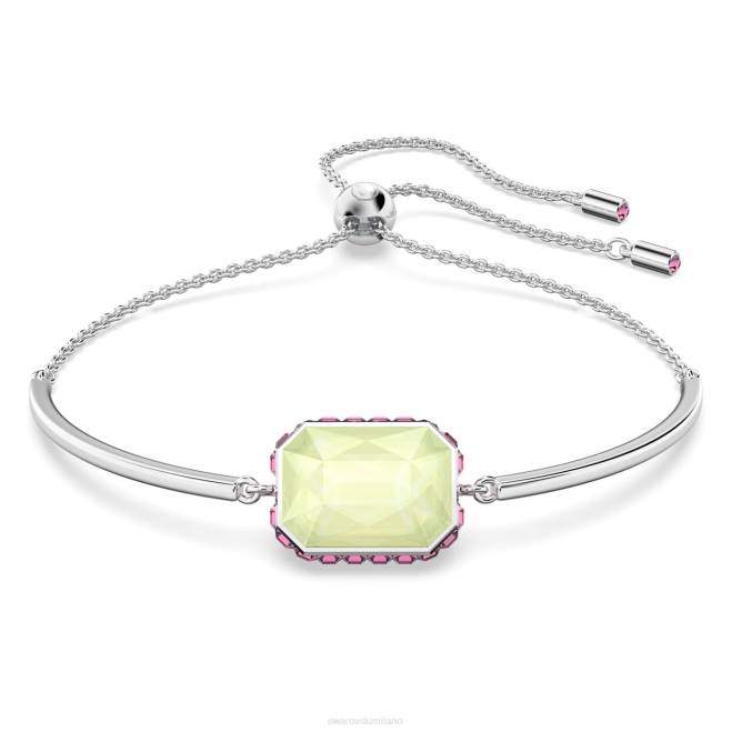 Swarovski DV4B502 gioielleria taglio ottagonale, multicolore, placcato rodio braccialetto dell'orbita