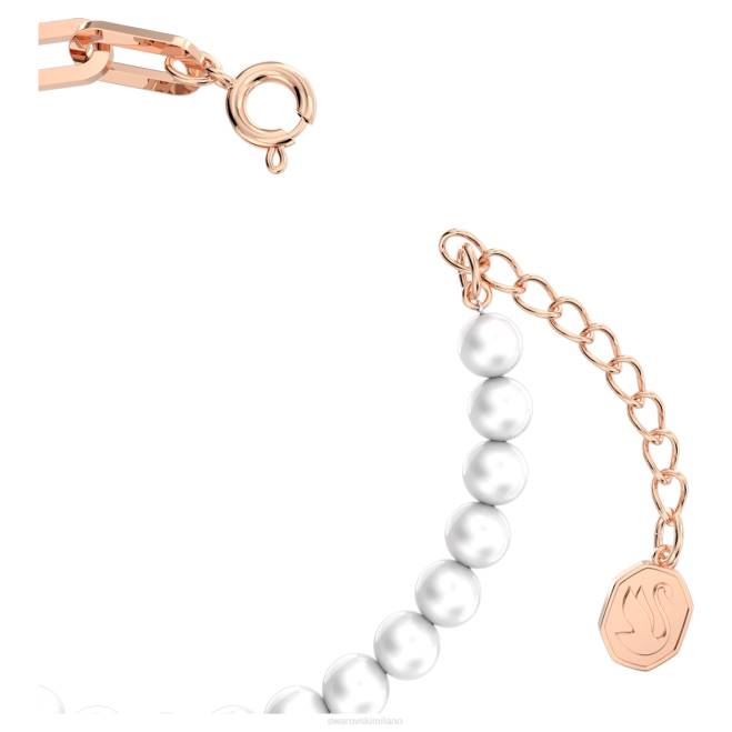 Swarovski DV4B511 gioielleria pavé, stella, bianco, placcato tonalità oro rosa braccialetto stella