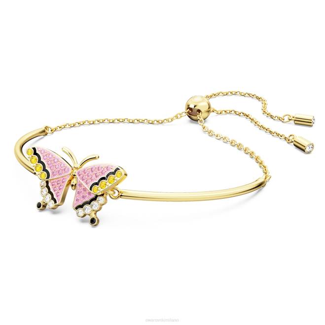 Swarovski DV4B516 gioielleria farfalla, multicolore, placcato color oro braccialetto idilliaco