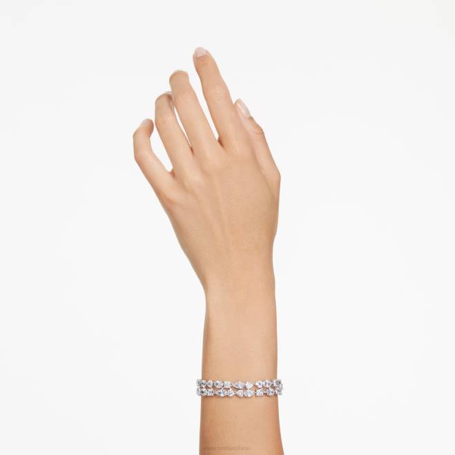 Swarovski DV4B517 gioielleria tagli misti, bianchi, rodiati braccialetto mesmera