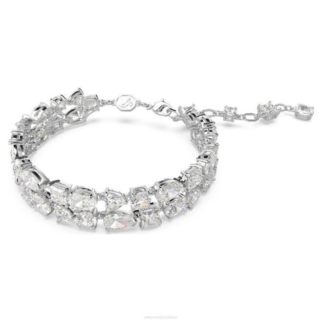 Swarovski DV4B517 gioielleria tagli misti, bianchi, rodiati braccialetto mesmera
