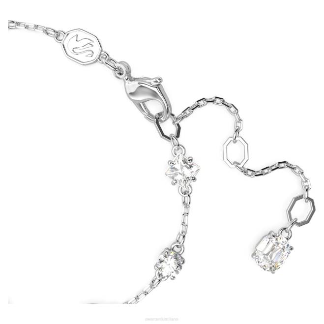Swarovski DV4B519 gioielleria tagli misti, design sparso, bianco, placcato rodio braccialetto mesmera