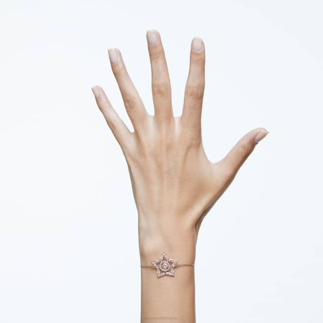 Swarovski DV4B524 gioielleria tagli misti, stella, bianco, placcato tonalità oro rosa braccialetto stella