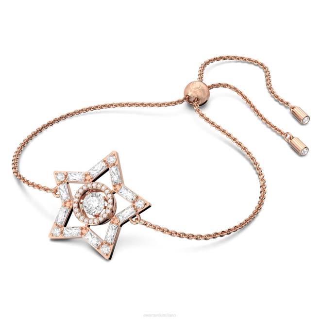 Swarovski DV4B524 gioielleria tagli misti, stella, bianco, placcato tonalità oro rosa braccialetto stella