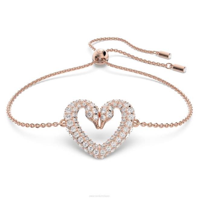 Swarovski DV4B525 gioielleria cuore, bianco, placcato tonalità oro rosa un braccialetto